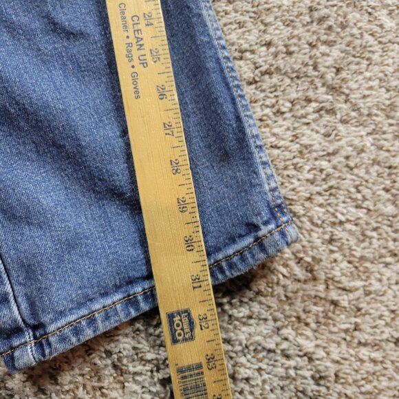 Levis 505 Jeans Mens 36x32 Regular Straight Denim Dark Wash Read - Picture 4 of 6